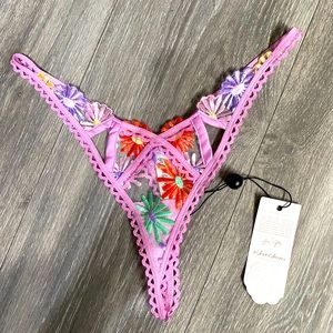 NWT For Love and Lemons Thong🌺 Size XS! Embroidered & Sexy HTF